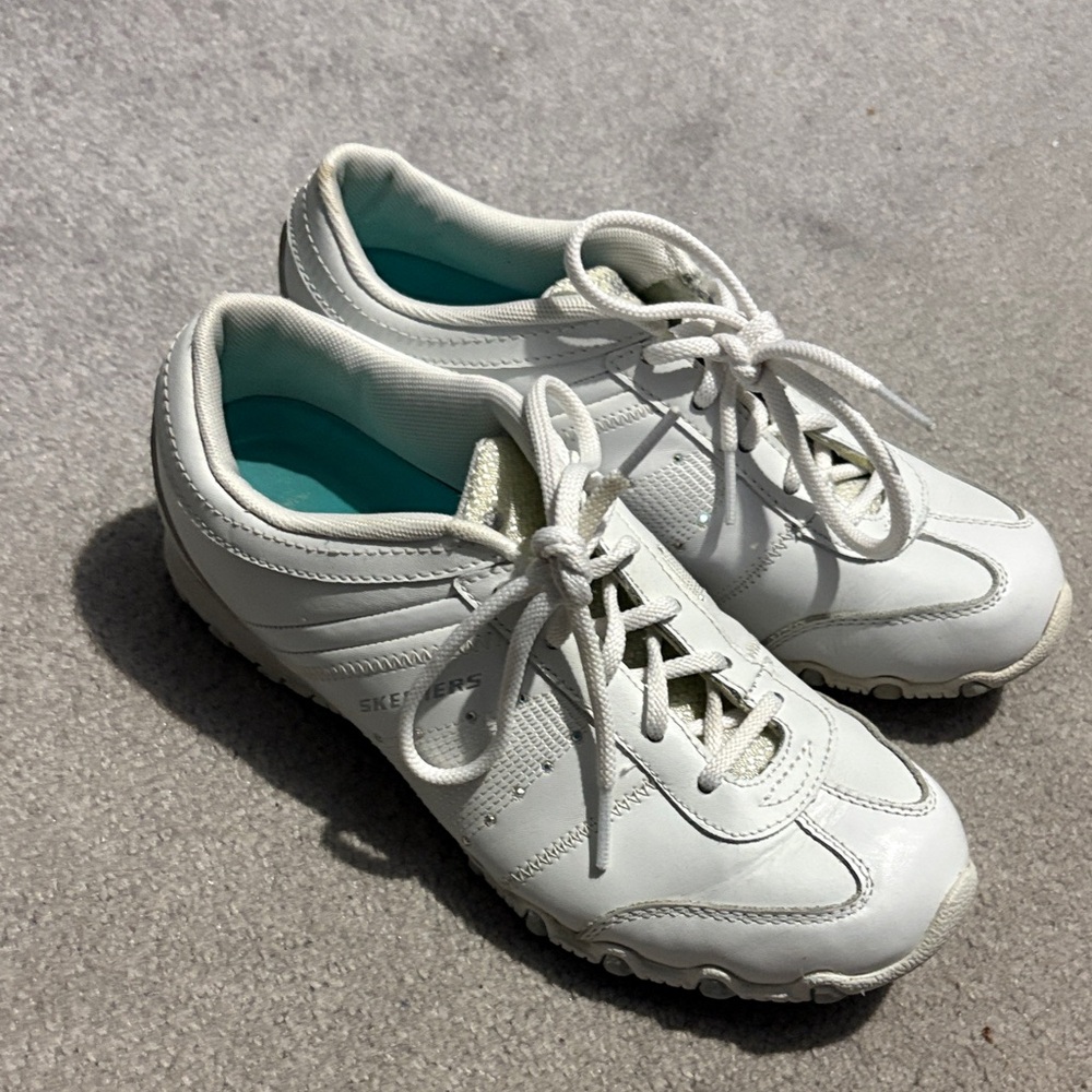 Skechers Women's White Lace-Up Sneakers